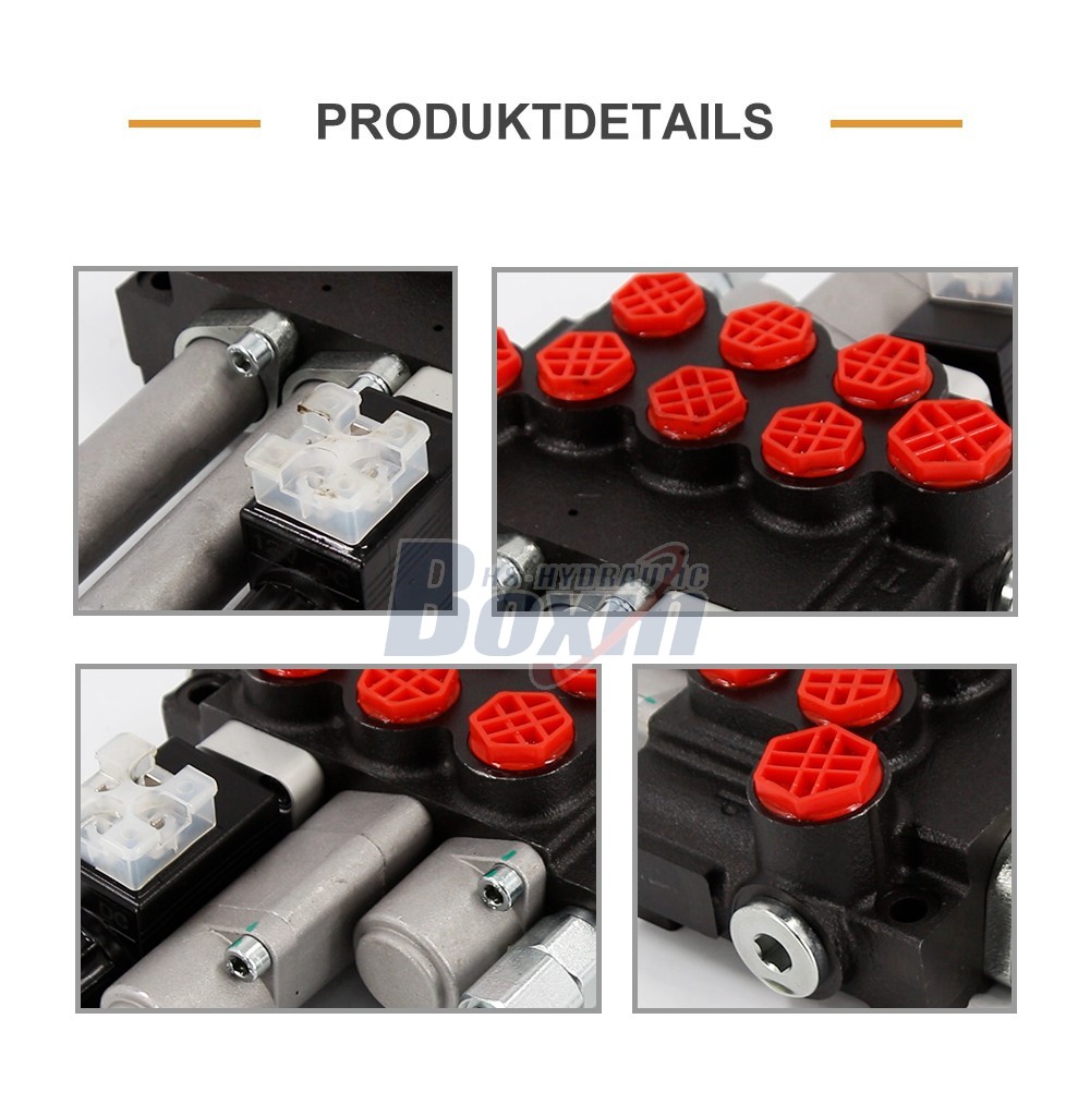 P40-BOT-BQTW1-DCOT Solenoid and Cable 3 Spool Monoblock Valve